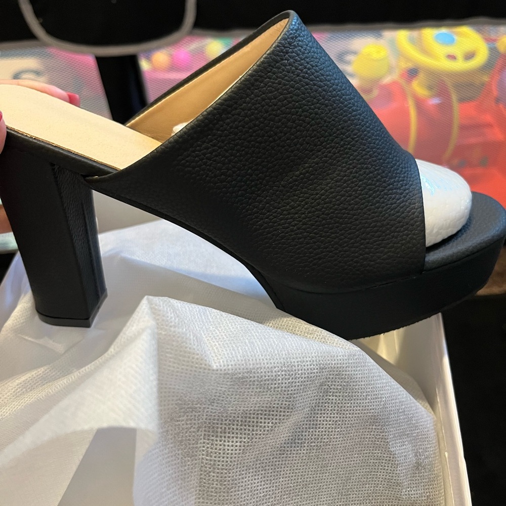 Elegant Black Women's Block Heel Mules